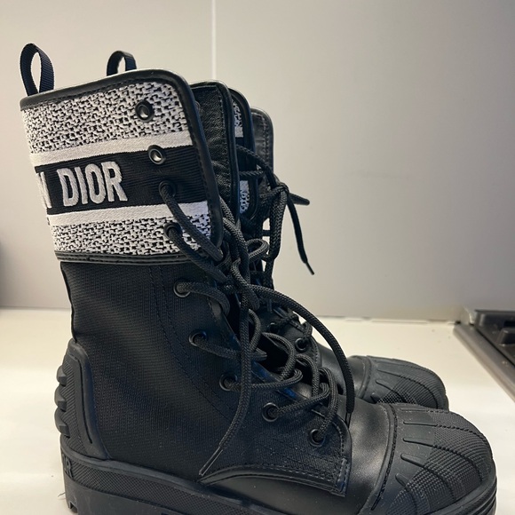 Dior Black and White Combat Boots - Picture 2 of 8